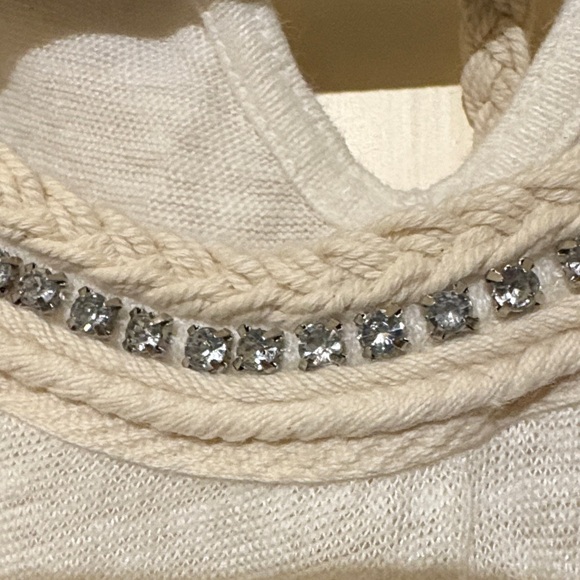Ann Taylor White Tank Top with Embellished Neckline - Picture 3 of 5